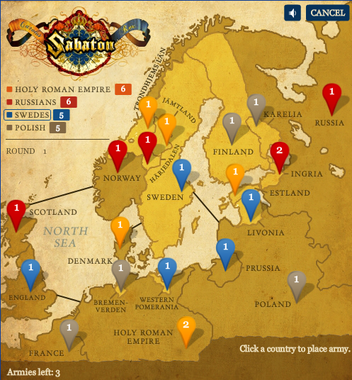 Sabaton mit Onlinegame zu Carolus Rex